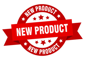 new product ribbon. new product round red sign. new product