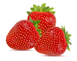 Fresh strawberry isolated on white background with clipping path
