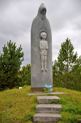 Fototapeta na wymiar Monument to St. Sergius of Radonezh in historic village Radonezh, Moscow Oblast, Russia