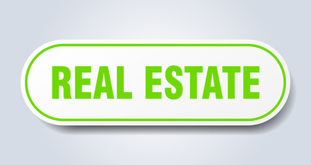 real estate sign. real estate rounded green sticker. real estate