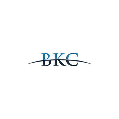 Initial letter BKC, overlapping movement swoosh horizon logo company design inspiration in red and dark blue color vector
