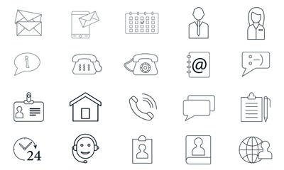 Contact icon set vector  illustration. Can be used web and mobile apps.