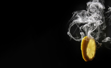 hot cold smoking yellow lemon concept
