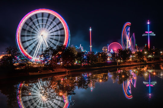 Ferris Wheel at Volksfest, Cannstatter Wasen, Stuttgart Germany