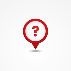 Creative combination graphic question mark and map pointer