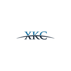 Fototapeta na wymiar Initial letter XKC, overlapping movement swoosh horizon logo company design inspiration in red and dark blue color vector