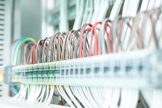 electric wirking on a clean modern switchboard
