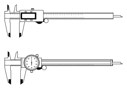 micrometer caliper drawing