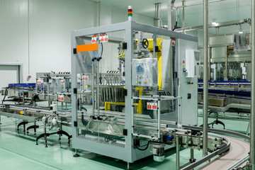 Close up Beverage bottle sorting machine