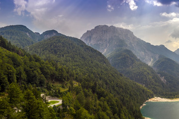 Beautiful italy – Mangart a mountain in the Julian Alps – from above 