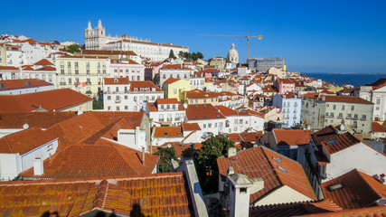 View of the city from the Portas do Sol, one of the most beautiful Miradouro (Point of view) in Lisbon.