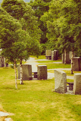 Rest stop area stone picnic site, Norway