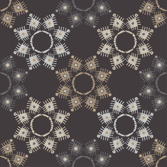 Ikat. Seamless pattern. Traditional ornament. Geometric background. Vector illustration for web design or print.