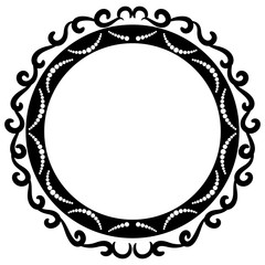 openwork circle with black elements from circles and patterns for creativity