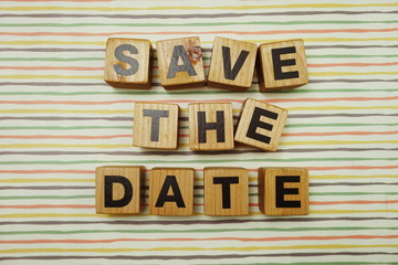 Save the Date flat lay wiht space copy background