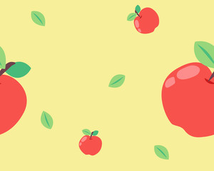 Cute cartoon vector background: Cute red apple seamless pattern background for your design