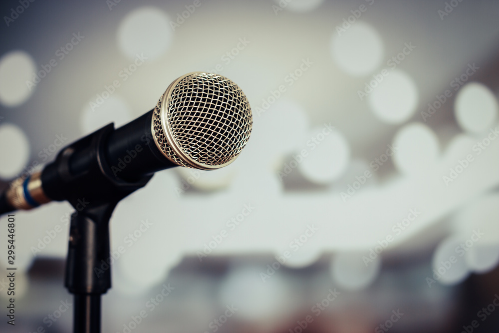 Wall mural microphone on stage