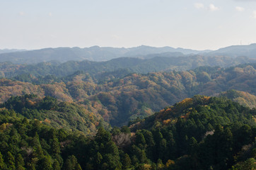 Fototapeta na wymiar view of mountains in autumn.