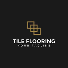Fototapeta premium Elegant Tile Flooring Logo Design Template Illustration