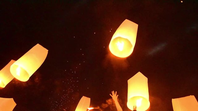 Chiang Mai festival in Thailand, a traditional festival, Yi Peng Lantern .