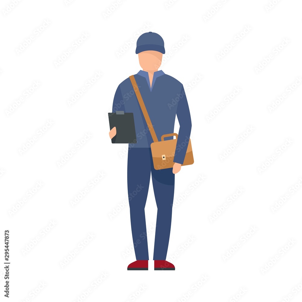 Poster mailman icon. flat illustration of mailman vector icon for web design