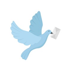 Post pigeon icon. Flat illustration of post pigeon vector icon for web design