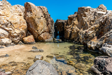 Rocky coastline of Kos Greece Limnionas