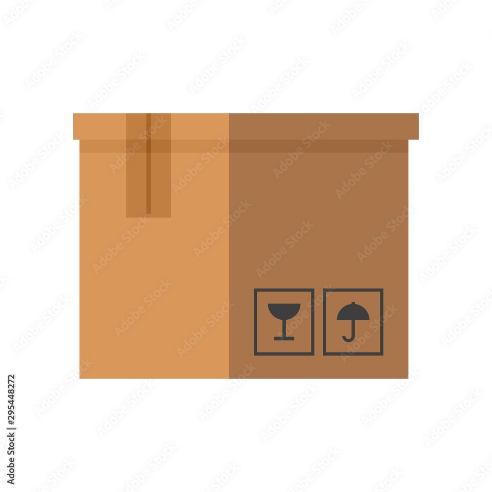 Poster delivery box icon. flat illustration of delivery box vector icon for web design