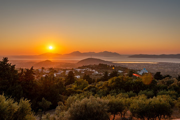 Beautiful Zia sunset view at island Kos Greece