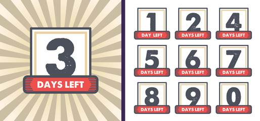 Number days left countdown vector illustration template