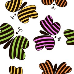 Abstract geometric butterfly seamless pattern for surface design. Vector