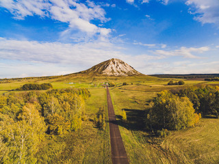 Mount Shihan Toratau near the city of Ishimbai. Symbol of the city of Ishimbai. Bashkortostan....