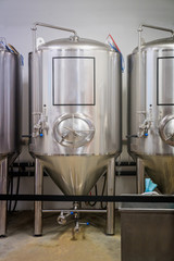 Fototapeta na wymiar Stainless steel brewery equipment