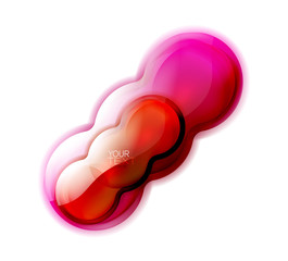 Glass fluid banner shapes, branding logo glossy template. Vector dynamic splash, minimalist digital futuristic concept