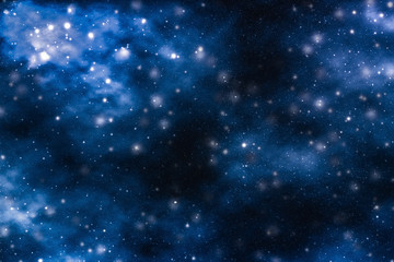 Stars, planet and galaxy in cosmos universe, space and time travel science background