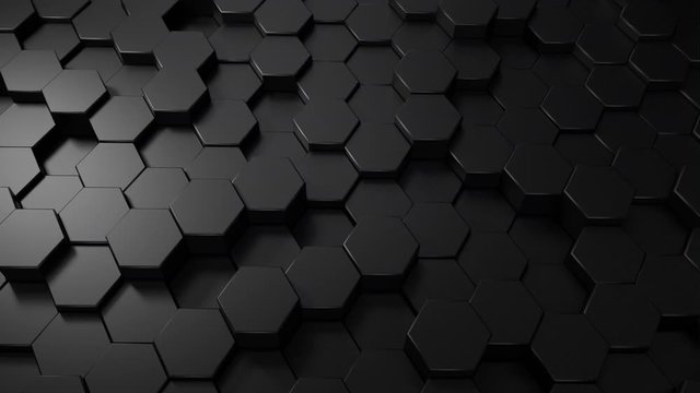 Hexagon abstract looping dark background, 3d Rendering