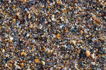 Beach Pebbles Colorful Small Top View Fine Background Sea Sand