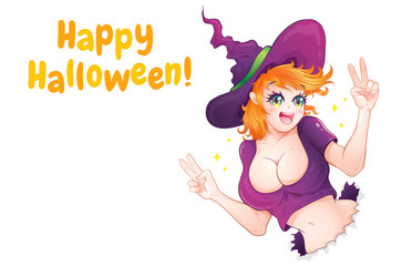 Vector illustration of a witch