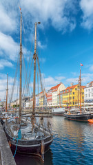 Copenhagen Nyhavn District with Foreground Tallship