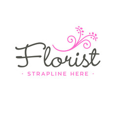 Fototapeta na wymiar Flower Shop Logo Design Template Vector