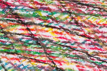 Crayon drawing texture of different colors - abstract background
