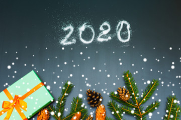 New year background with the inscription 2020