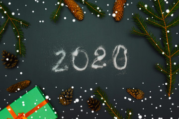 New year background with the inscription 2020
