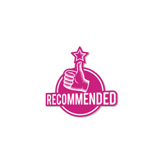 Recommended Thumbs up with a Star Logo Vector Icon Illustration