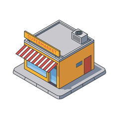 Supermarket isometric vector illustration