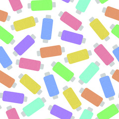 Vector seamless pattern of colored threads
