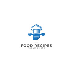 Chef Food Recipes Logo Vector Icon Illustration