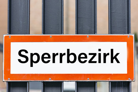Sperr Bezirk Hinweis Schild Zeichen