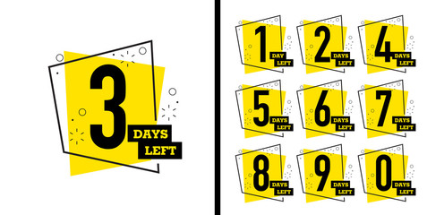 Number days left countdown vector illustration template