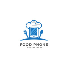 Food Phone Online Logo Vector Icon Illustration